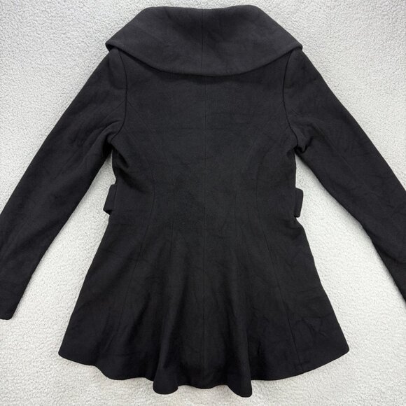 Trina Turk Coat Womens 6 Black Wool Cashmere Wrap Belted Jacket Shawl Collar - Picture 2 of 12